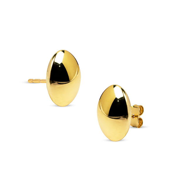 OVAL STUD EARRINGS IN 18K YELLOW GOLD