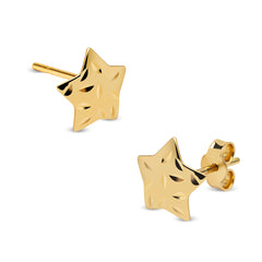 STAR DESIGN EARRINGS IN 18K YELLOW GOLD