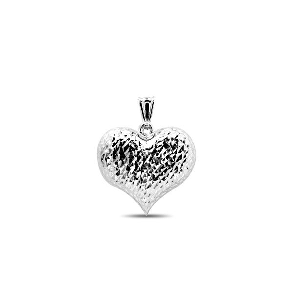 REVERSIBLE HEART PENDANT IN 18K WHITE GOLD