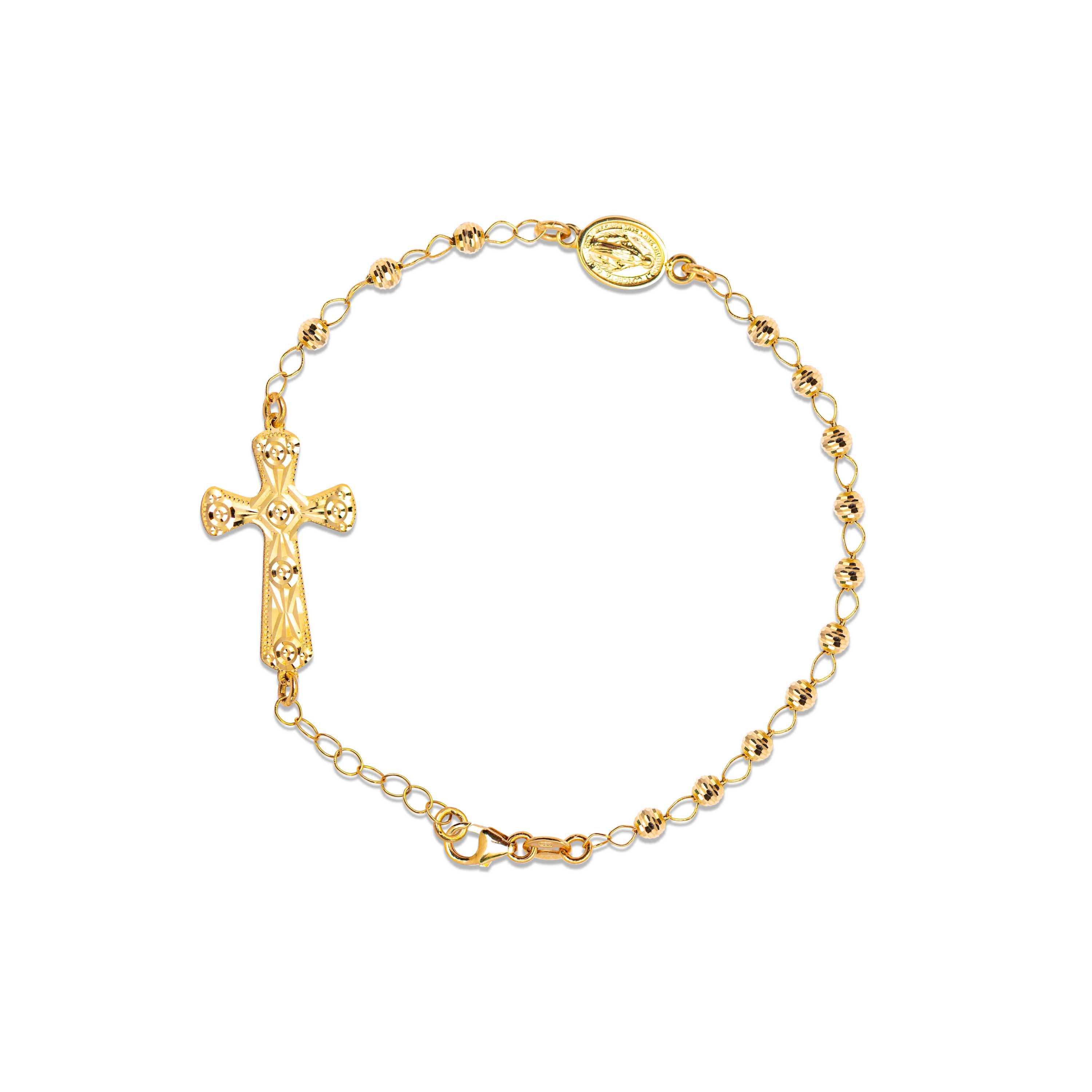 10k Gold Rosary Bracelet | Gold rosary, Rosary bracelet, 10k gold bracelet