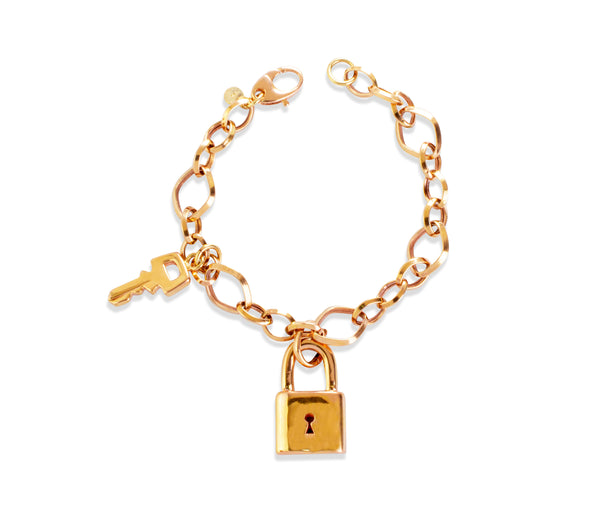 LOCK & KEY BRACELET IN 14K ITALIAN ROSEGOLD