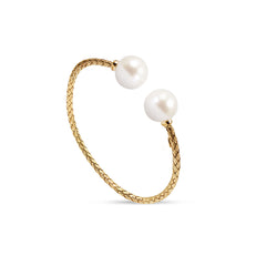 BANGLE ROPE WITH CULTURED PEARL IN 14K YELLOW GOLD