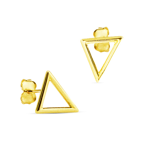 TRIANGLE SHAPED EARRINGS IN 18K YELLOW GOLD