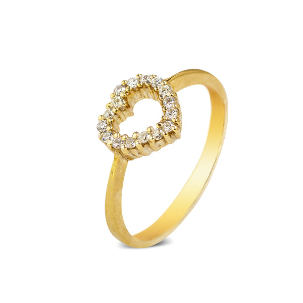 HEART DIAMOND RING IN 14K YELLOW GOLD