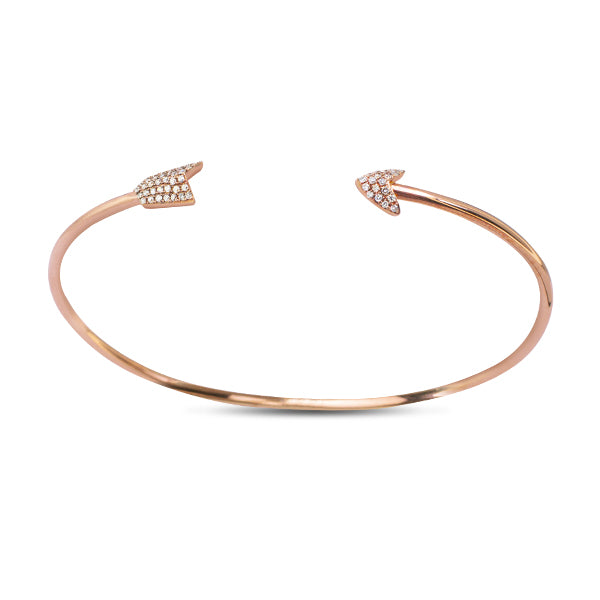 DIAMOND CUFF ARROW BANGLE IN 14K ROSE GOLD