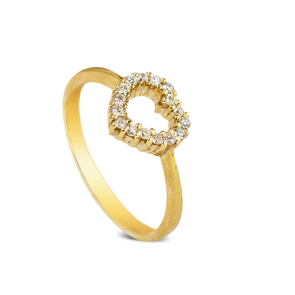 HEART DIAMOND RING IN 14K YELLOW GOLD