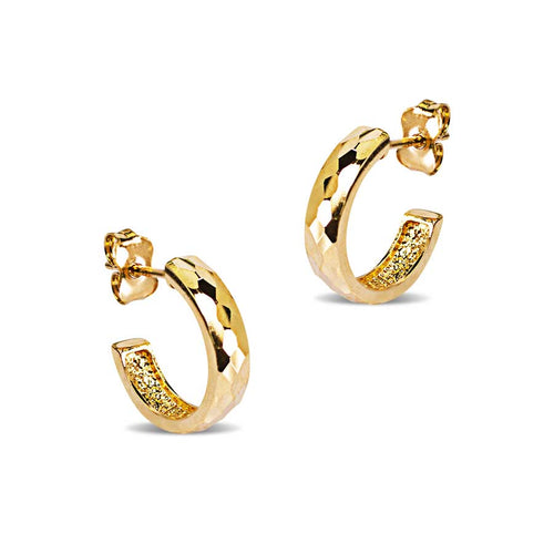 DIAMOND CUT DORM/PICA EARRINGS IN 14K YG