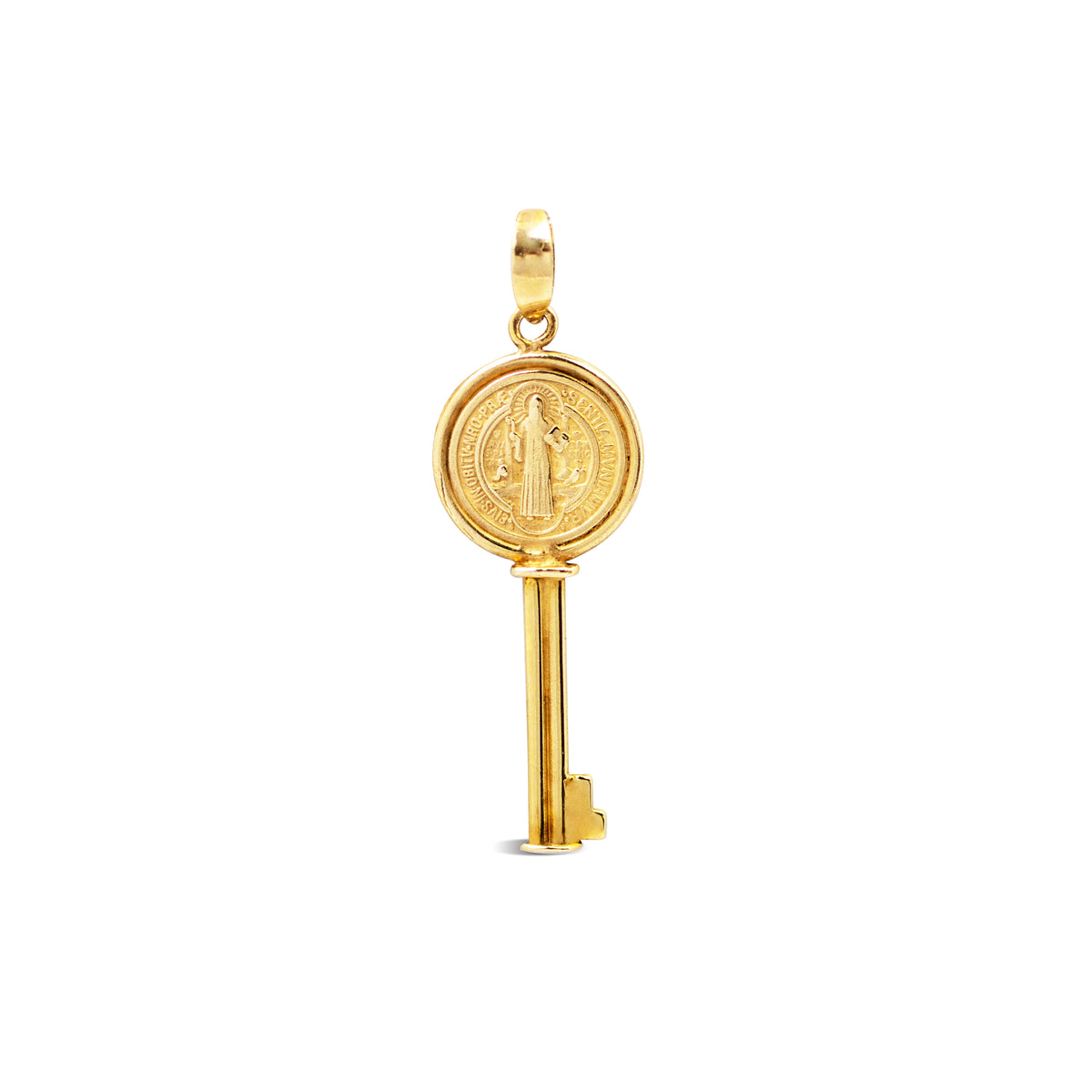 ST. BENEDICT KEY PENDANT IN 14K YELLOW GOLD F&C Jewelry The largest