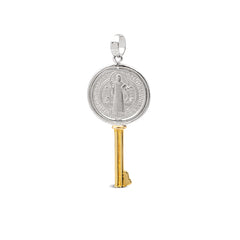ST. BENEDICT KEY PENDANT IN 14K TWO-TONE GOLD