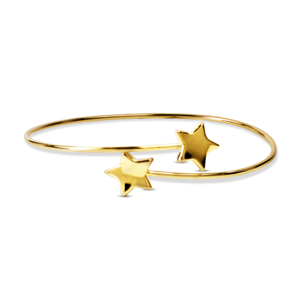 STAR BANGLE BRACELET IN 14K YELLOW GOLD