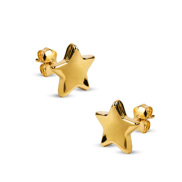 STAR DESIGN EARRINGS IN 14K YELLOW GOLD