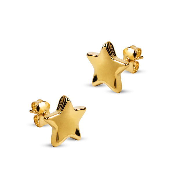 STAR DESIGN EARRINGS IN 14K YELLOW GOLD