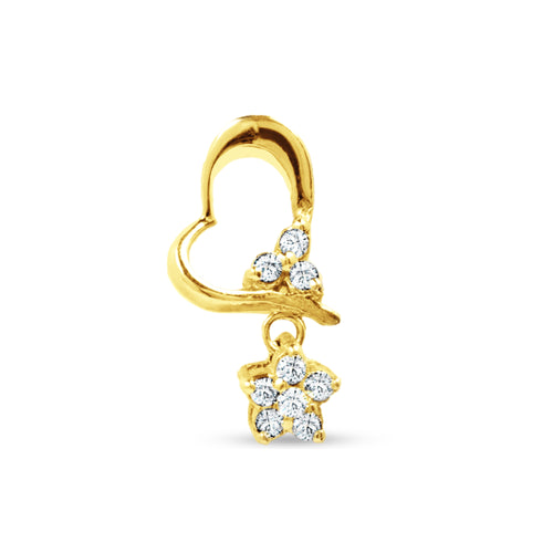 HEART AND STAR WITH DIAMOND IN 14K YELLOW GOLD