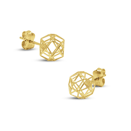 ROUND CAGE EARRINGS IN 18K YELLOW GOLD