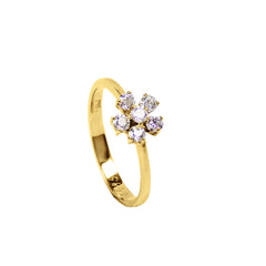 FLOWER WITH DIAMOND IN 14K YELLOW GOLD