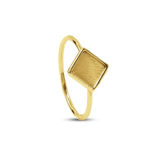 DIAMOND-SHAPED RING IN 18K YELLOW GOLD