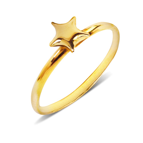 STAR LADIES RING IN 14K YELLOW GOLD
