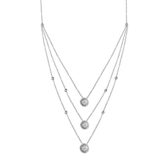 LAYERED ILLUSION CHOKER NECKLACE WITH DIAMONDS IN 18K WHITE GOLD
