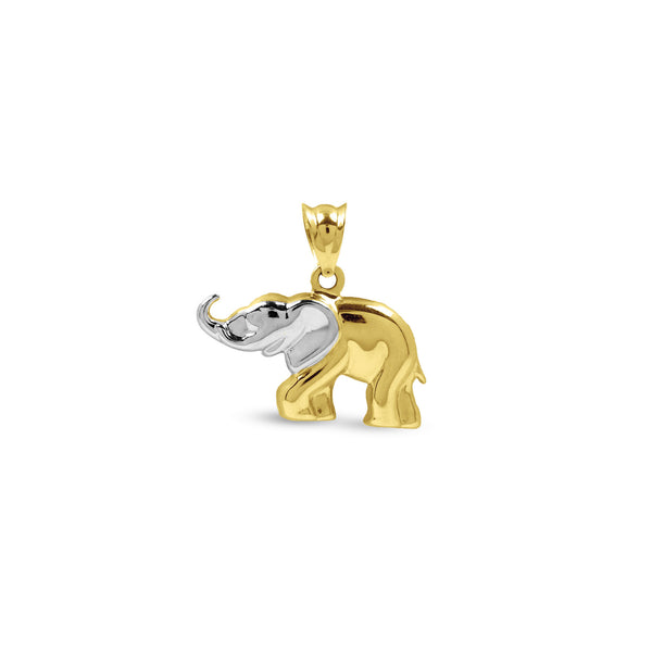 ELEPHANT TWO-TONE PENDANT IN 14K GOLD