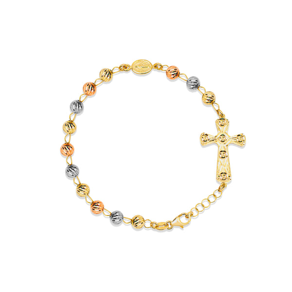 ROSARY BRACELET TRI-COLOR IN 18K GOLD