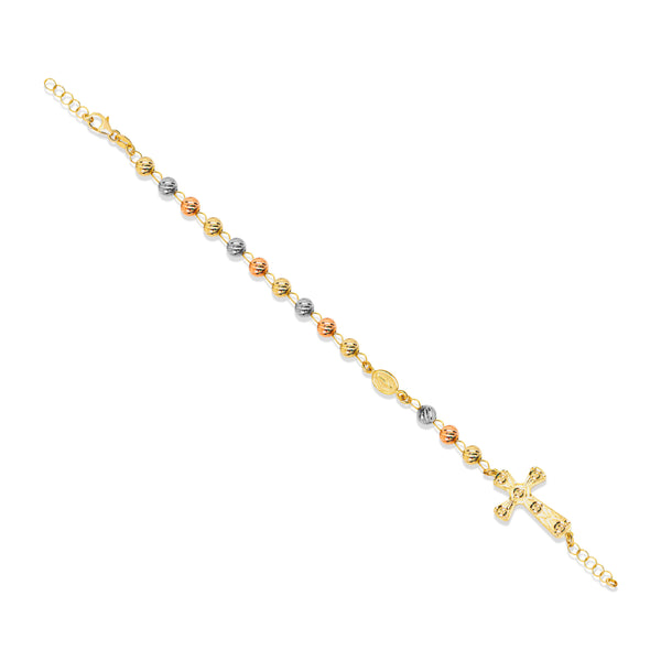 ROSARY BRACELET TRI-COLOR IN 18K GOLD