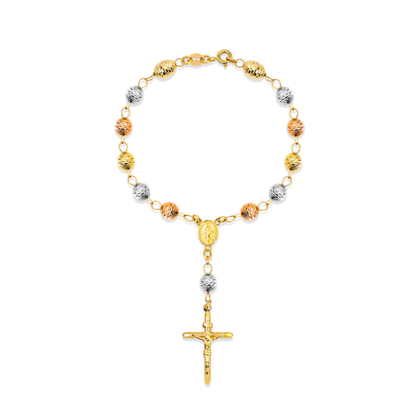 ROSARY BRACELET TRI-COLOR IN 18K GOLD