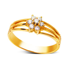 DIAMOND ROSITAS RING AND EARRING SET IN 14K YELLOW GOLD