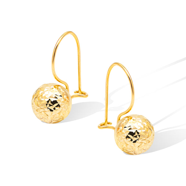 HOOK BALL EARRINGS IN 18K YELLOW GOLD