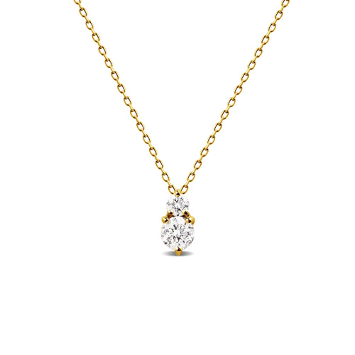 DIAMOND PENDANT WITH FINE CABLE CHAIN IN 18K GOLD