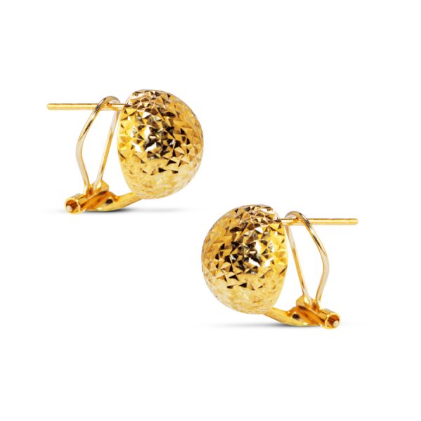 EARPICA TEXTURED HALFBALL IN 18K YG