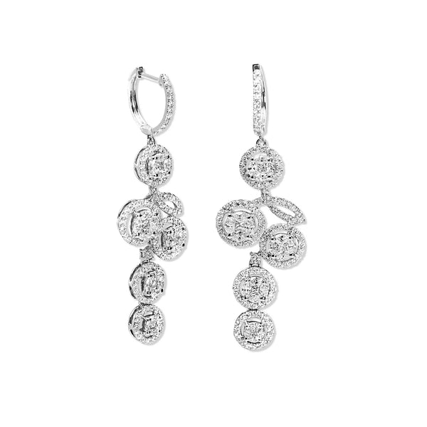 EAR CREOLLA DANGLING DIAMONDS IN 18K WHITE GOLD