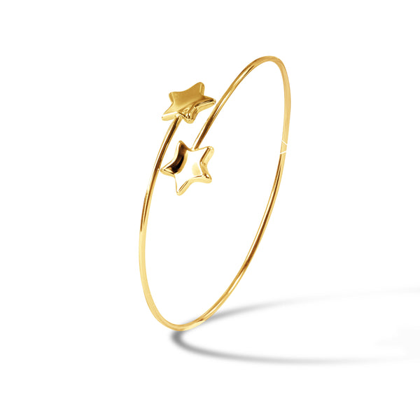 STAR BANGLE BRACELET IN 14K YELLOW GOLD