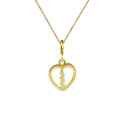 HEART CHARM PENDANT WITH BOX CHAIN IN 18K GOLD