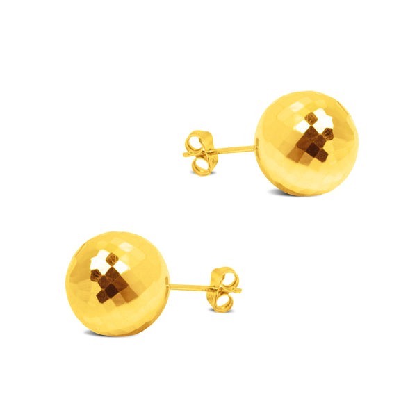 TEXTURED BALL EARRINGS IN 18K YELLOW GOLD