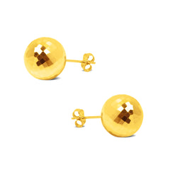 TEXTURED BALL EARRINGS IN 18K YELLOW GOLD