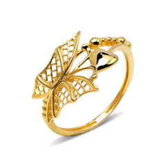LADIES RING BUTTERFLY DESIGN IN 18K YELLOW GOLD