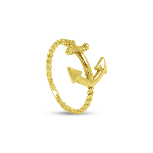 ANCHOR RING IN 18K YELLOW GOLD
