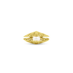 CLAM SHELL WITH PEARL INSIDE IN 14K YELLOW GOLD